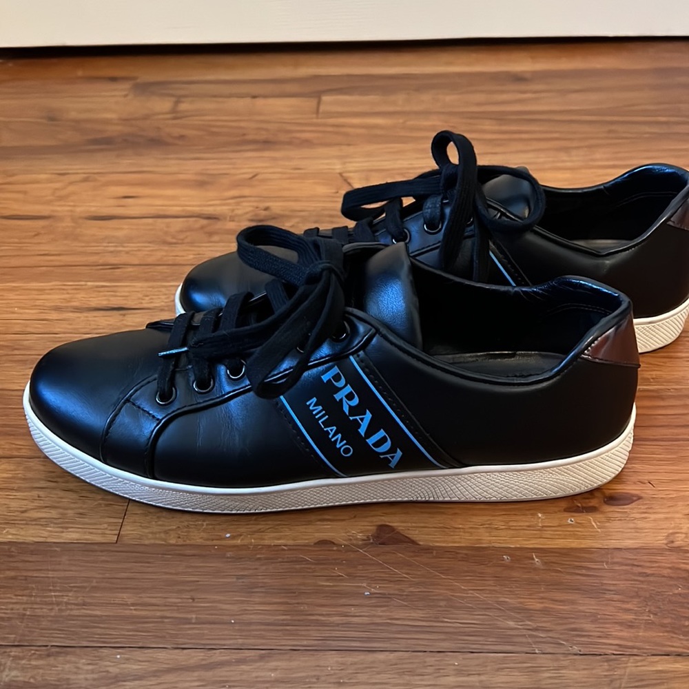 Prada Milano Black Leather Women’s Sneaker 39.5 - Picture 9 of 9